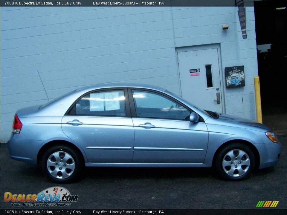 2008 Kia Spectra EX Sedan Ice Blue / Gray Photo #8