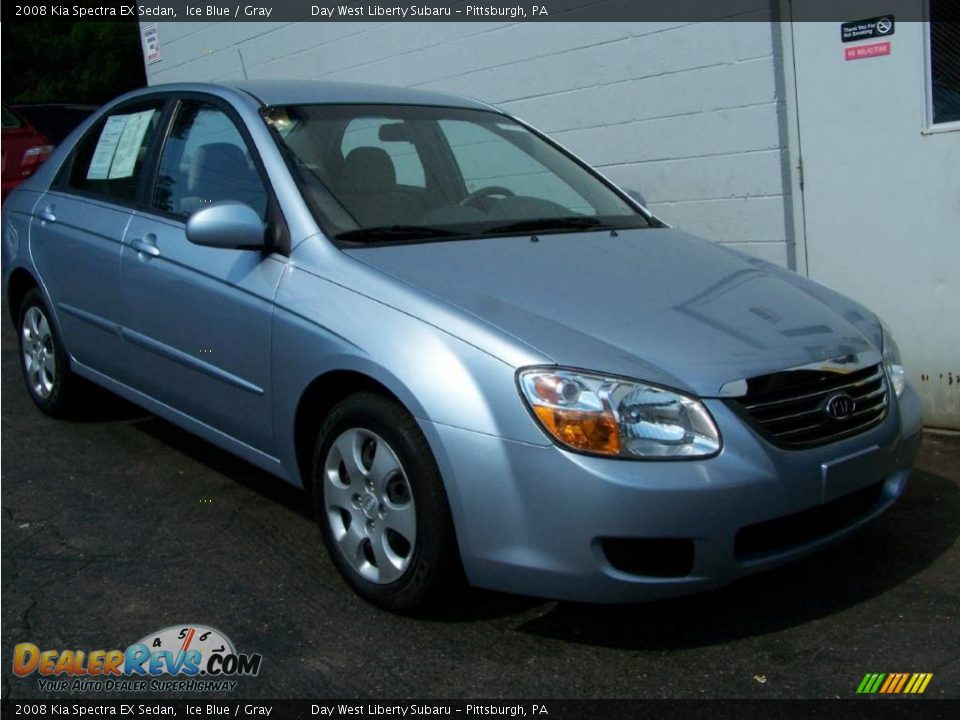 2008 Kia Spectra EX Sedan Ice Blue / Gray Photo #9