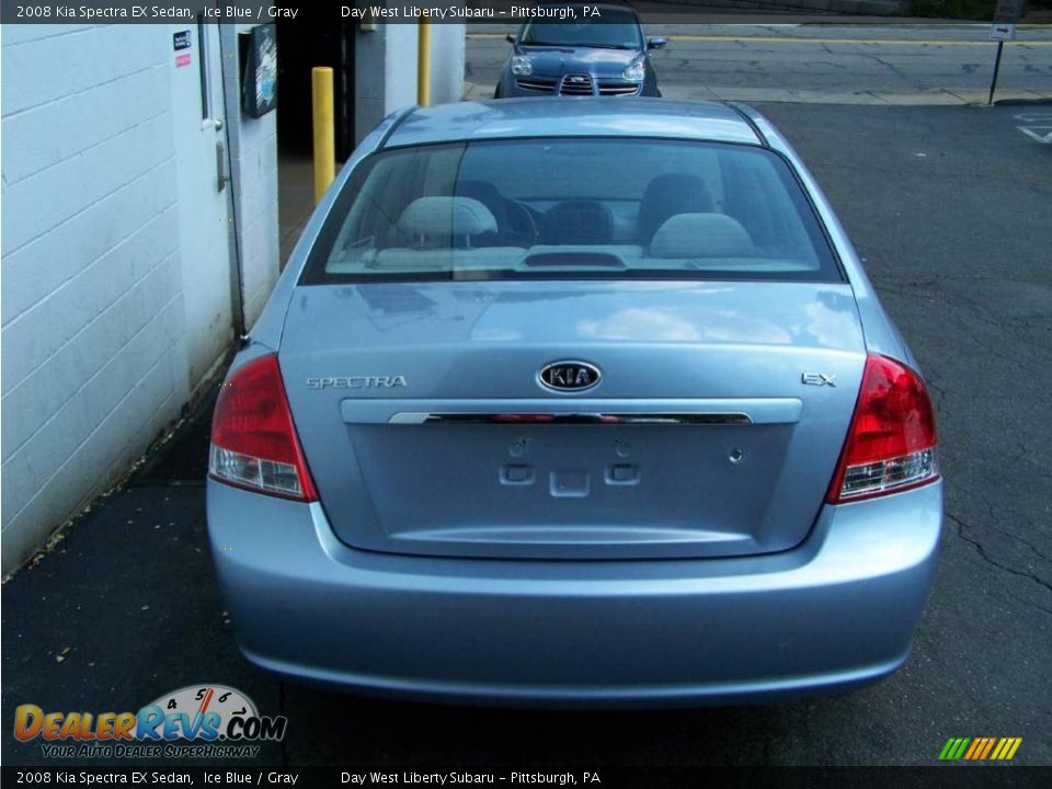 2008 Kia Spectra EX Sedan Ice Blue / Gray Photo #10
