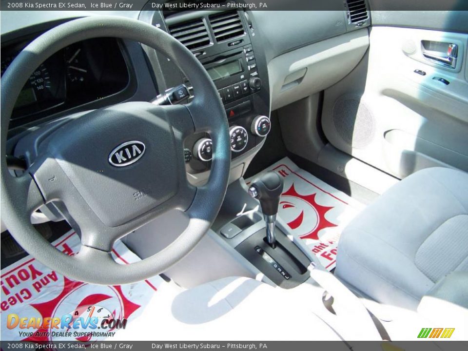 2008 Kia Spectra EX Sedan Ice Blue / Gray Photo #12
