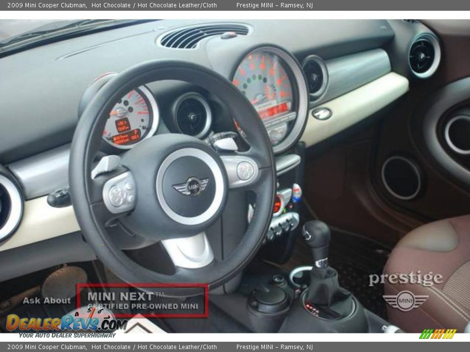 2009 Mini Cooper Clubman Hot Chocolate / Hot Chocolate Leather/Cloth Photo #7