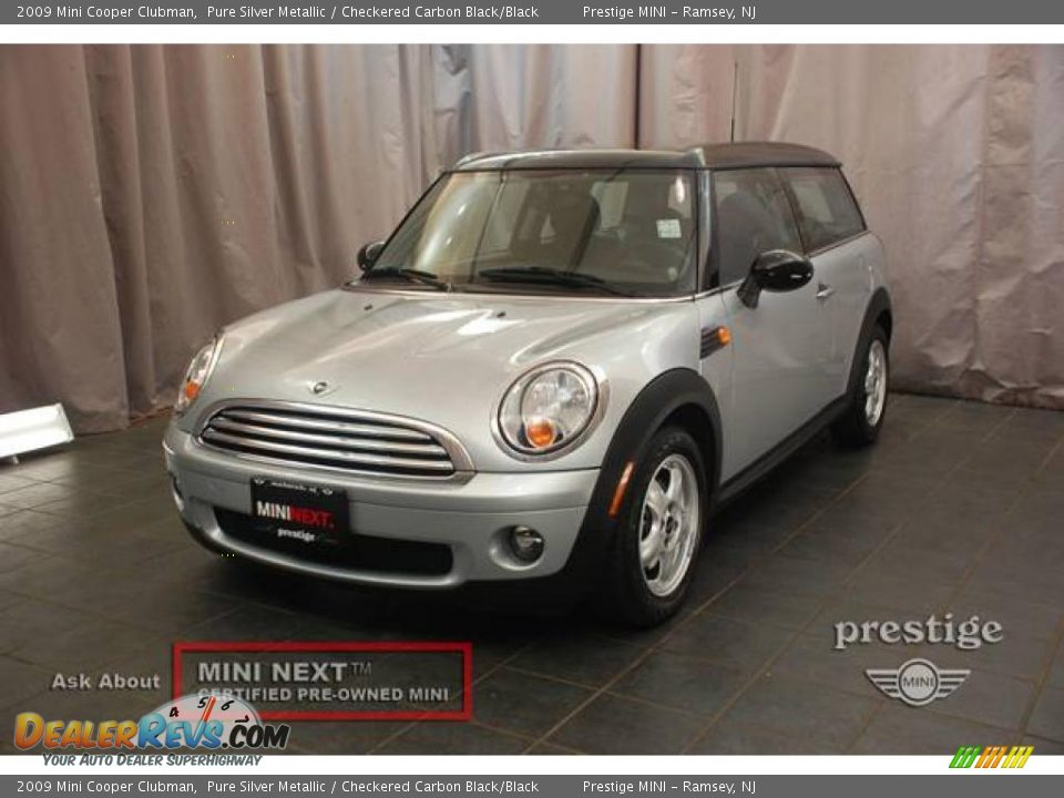 2009 Mini Cooper Clubman Pure Silver Metallic / Checkered Carbon Black/Black Photo #1