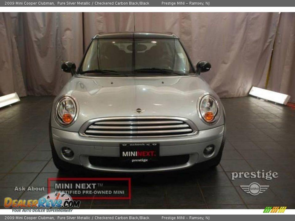 2009 Mini Cooper Clubman Pure Silver Metallic / Checkered Carbon Black/Black Photo #5