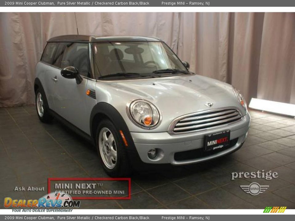 2009 Mini Cooper Clubman Pure Silver Metallic / Checkered Carbon Black/Black Photo #6