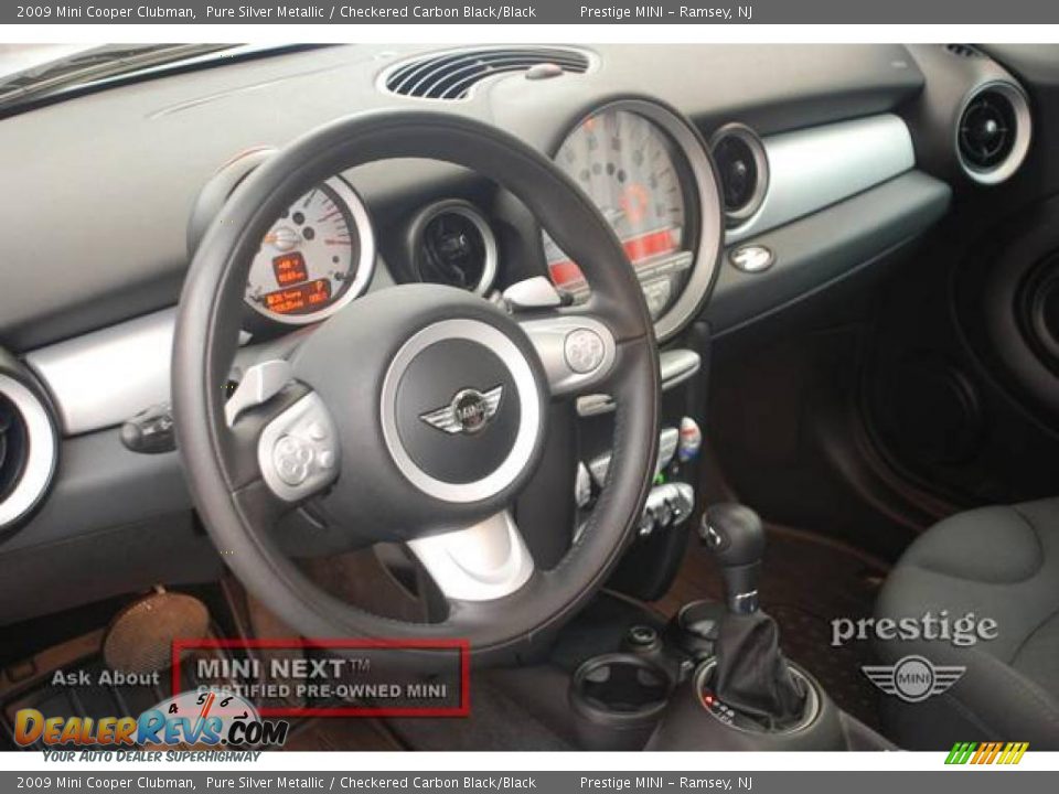 2009 Mini Cooper Clubman Pure Silver Metallic / Checkered Carbon Black/Black Photo #12
