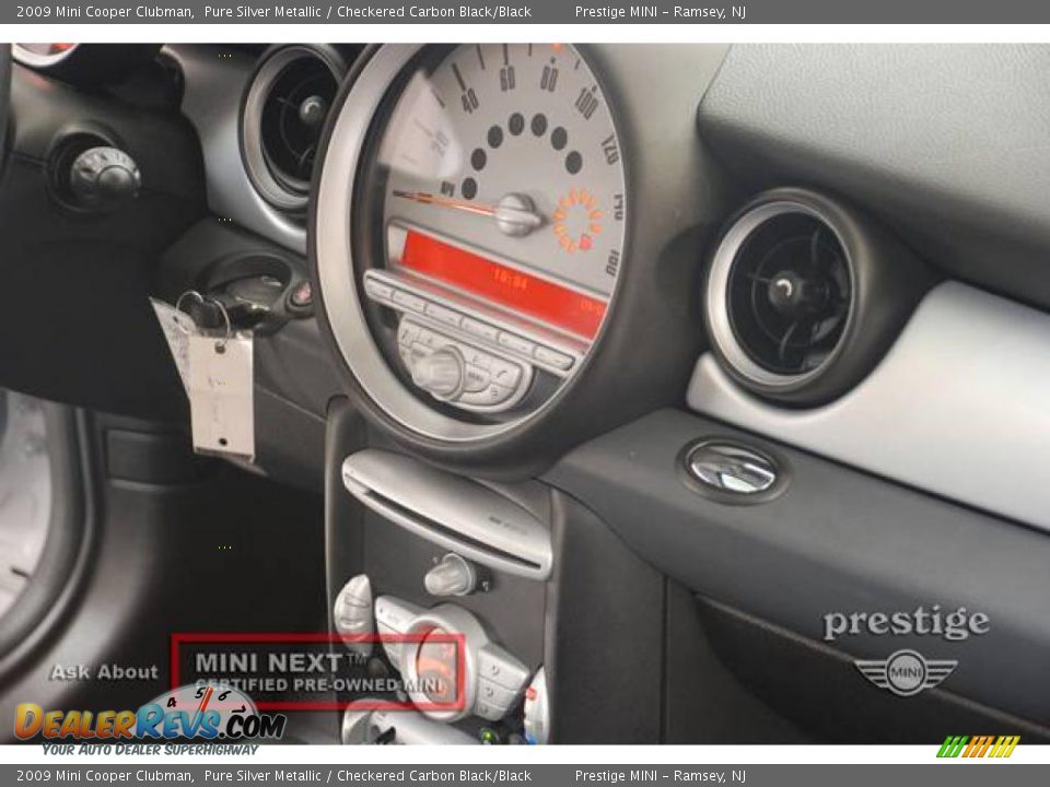 2009 Mini Cooper Clubman Pure Silver Metallic / Checkered Carbon Black/Black Photo #14
