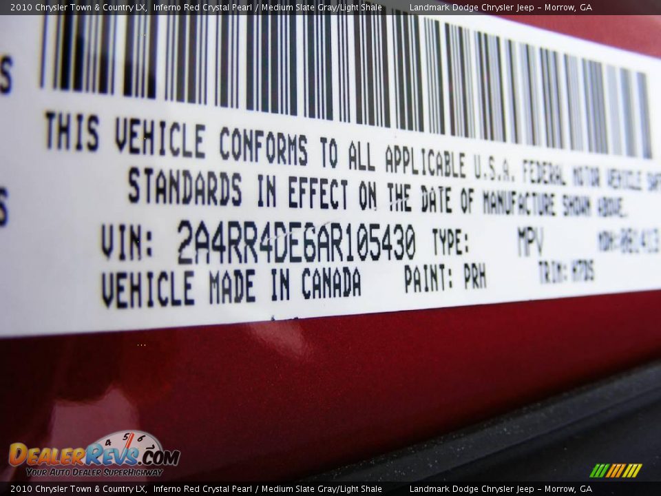 2010 Chrysler Town & Country LX Inferno Red Crystal Pearl / Medium Slate Gray/Light Shale Photo #15