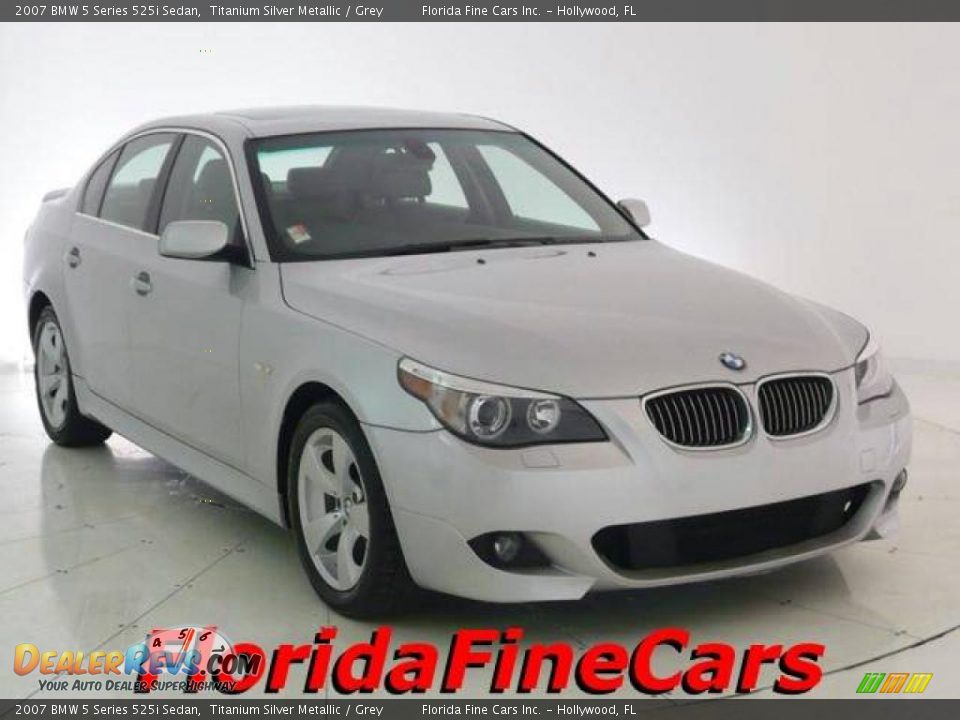 2007 BMW 5 Series 525i Sedan Titanium Silver Metallic / Grey Photo #1