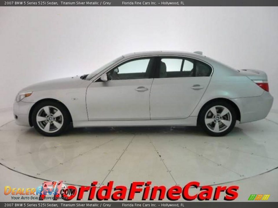 2007 BMW 5 Series 525i Sedan Titanium Silver Metallic / Grey Photo #3