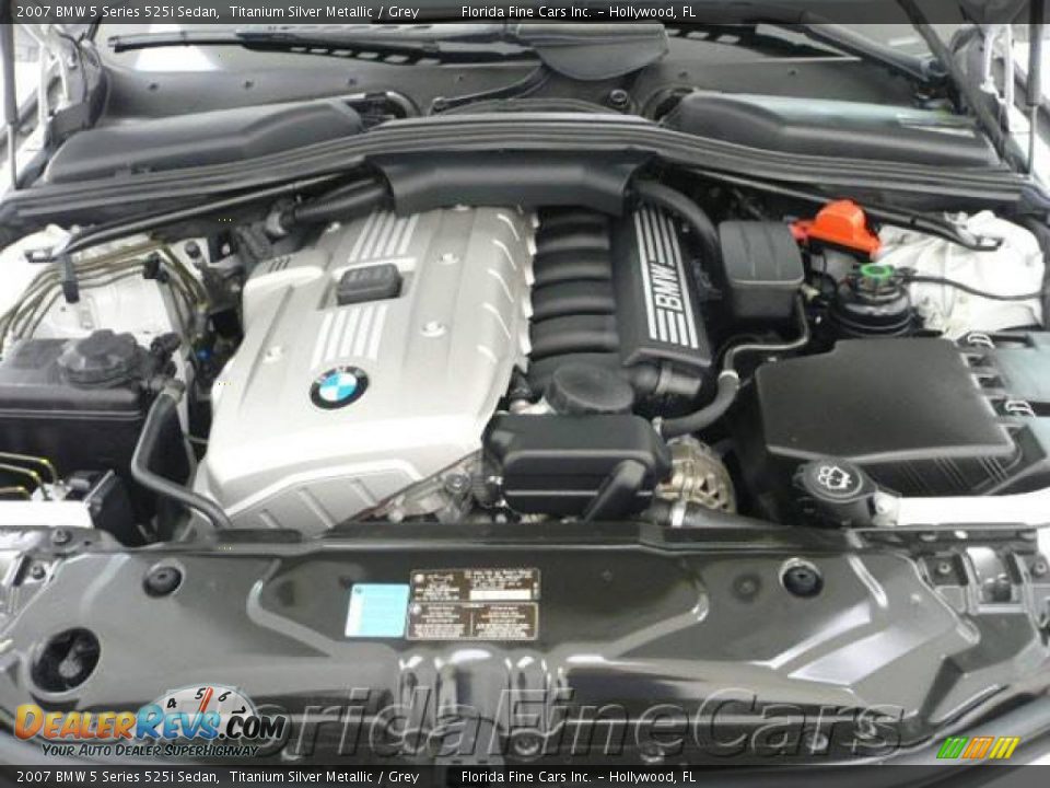 2007 BMW 5 Series 525i Sedan Titanium Silver Metallic / Grey Photo #9