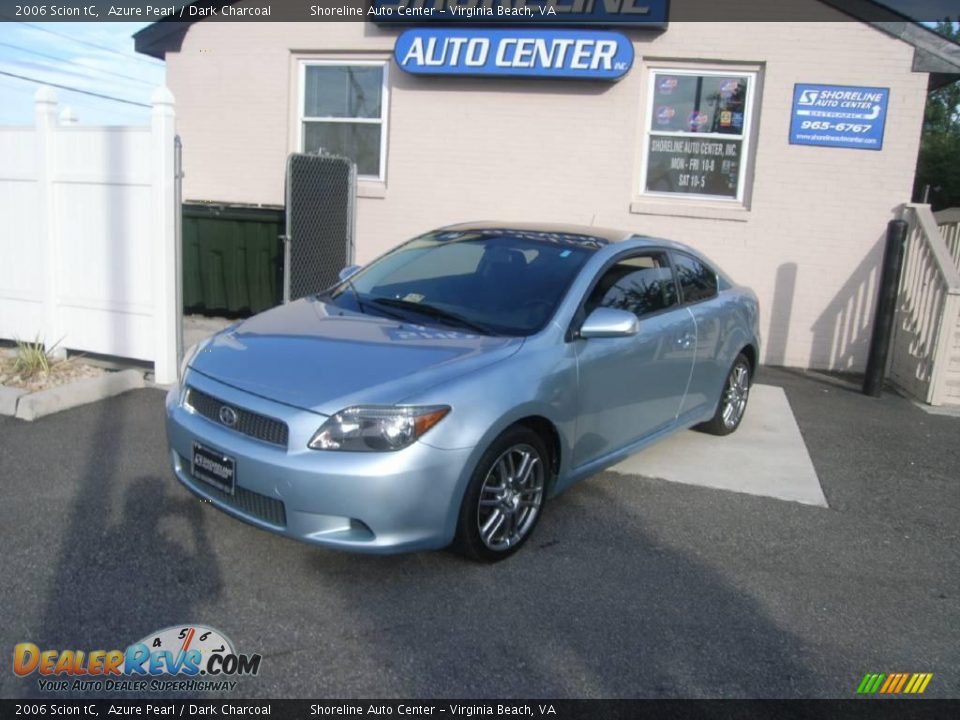 2006 Scion tC Azure Pearl / Dark Charcoal Photo #2