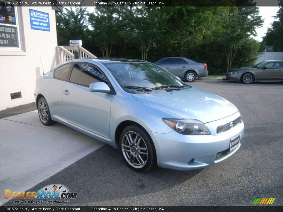 2006 Scion tC Azure Pearl / Dark Charcoal Photo #7