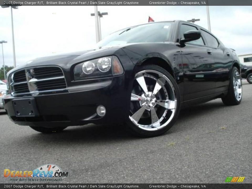 2007 Dodge Charger R/T Brilliant Black Crystal Pearl / Dark Slate Gray/Light Graystone Photo #1