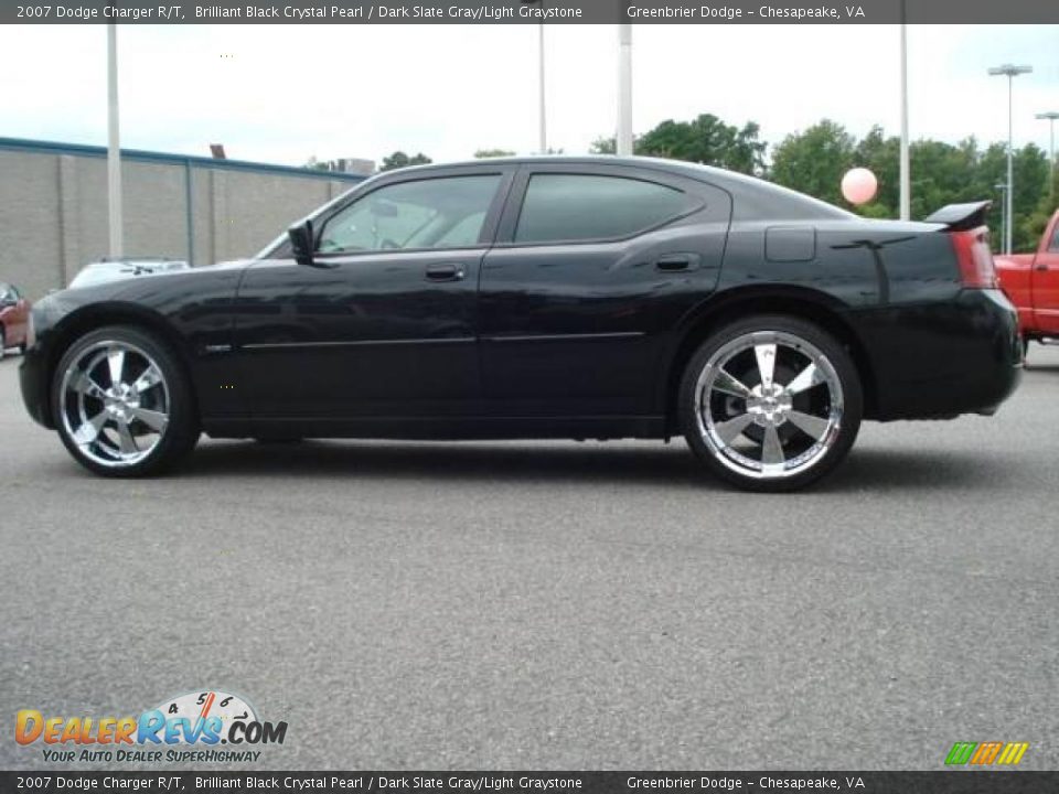 2007 Dodge Charger R/T Brilliant Black Crystal Pearl / Dark Slate Gray/Light Graystone Photo #3