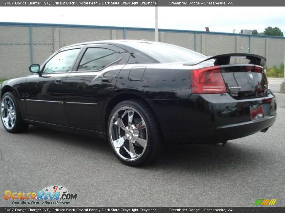 2007 Dodge Charger R/T Brilliant Black Crystal Pearl / Dark Slate Gray/Light Graystone Photo #4