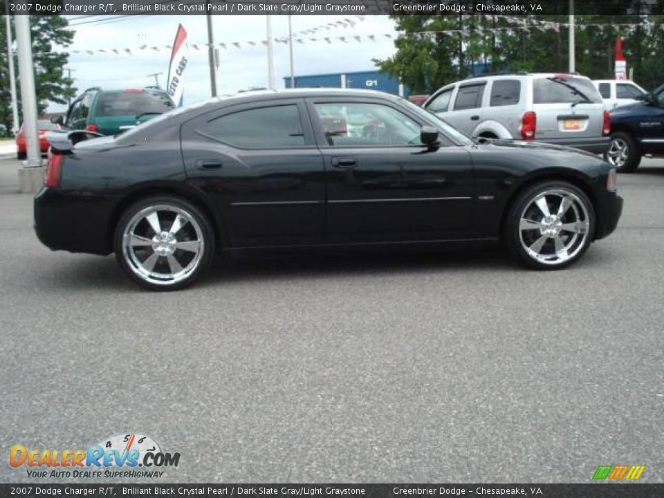 2007 Dodge Charger R/T Brilliant Black Crystal Pearl / Dark Slate Gray/Light Graystone Photo #6