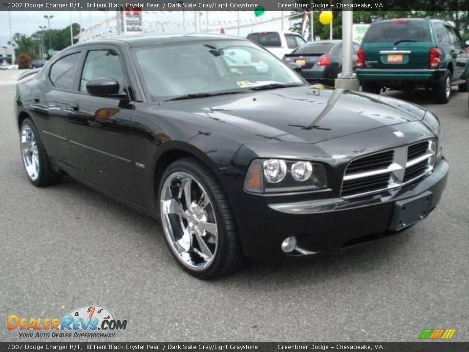 2007 Dodge Charger R/T Brilliant Black Crystal Pearl / Dark Slate Gray/Light Graystone Photo #8