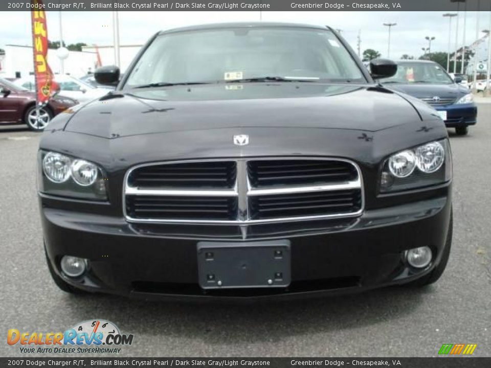 2007 Dodge Charger R/T Brilliant Black Crystal Pearl / Dark Slate Gray/Light Graystone Photo #9