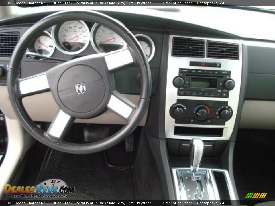 2007 Dodge Charger R/T Brilliant Black Crystal Pearl / Dark Slate Gray/Light Graystone Photo #13