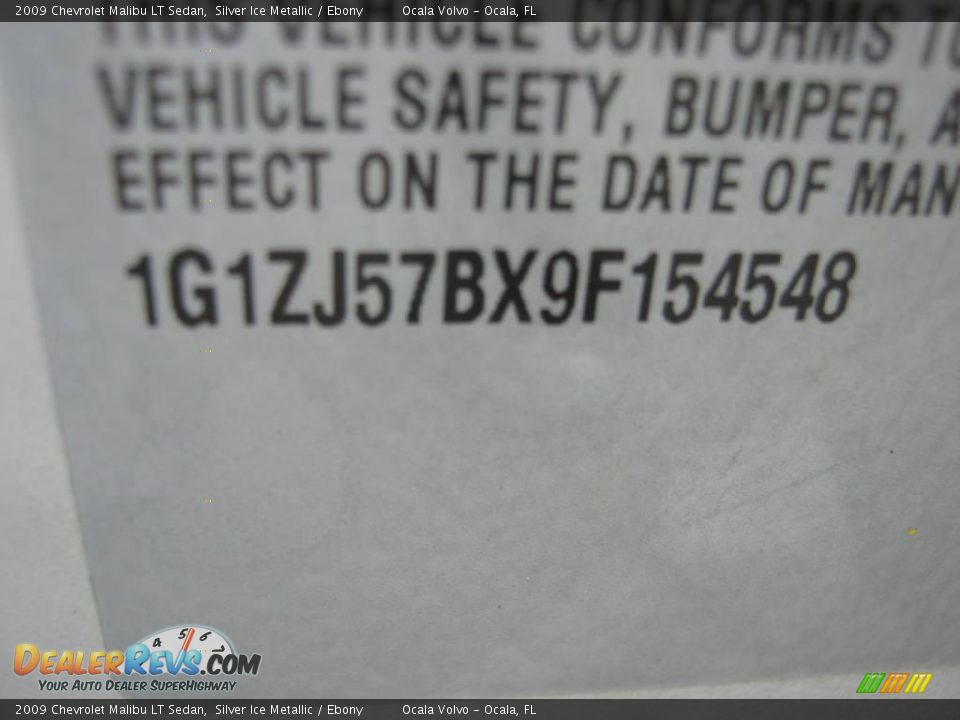 2009 Chevrolet Malibu LT Sedan Silver Ice Metallic / Ebony Photo #14