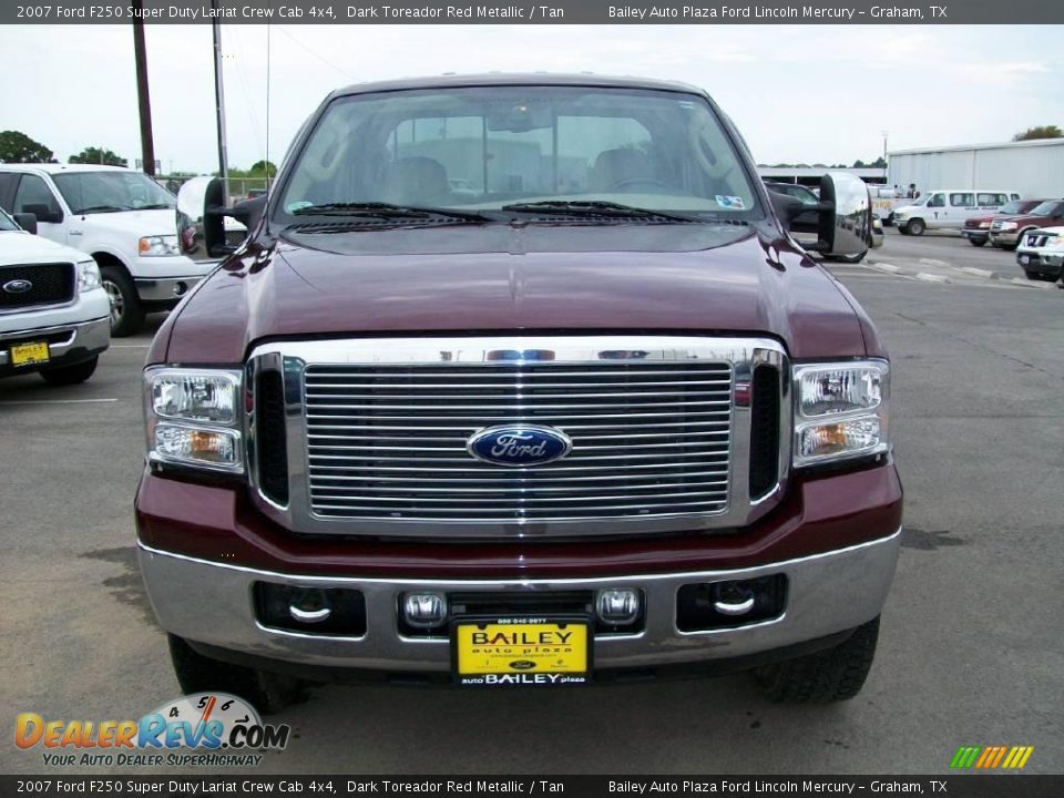 2007 Ford F250 Super Duty Lariat Crew Cab 4x4 Dark Toreador Red Metallic / Tan Photo #1