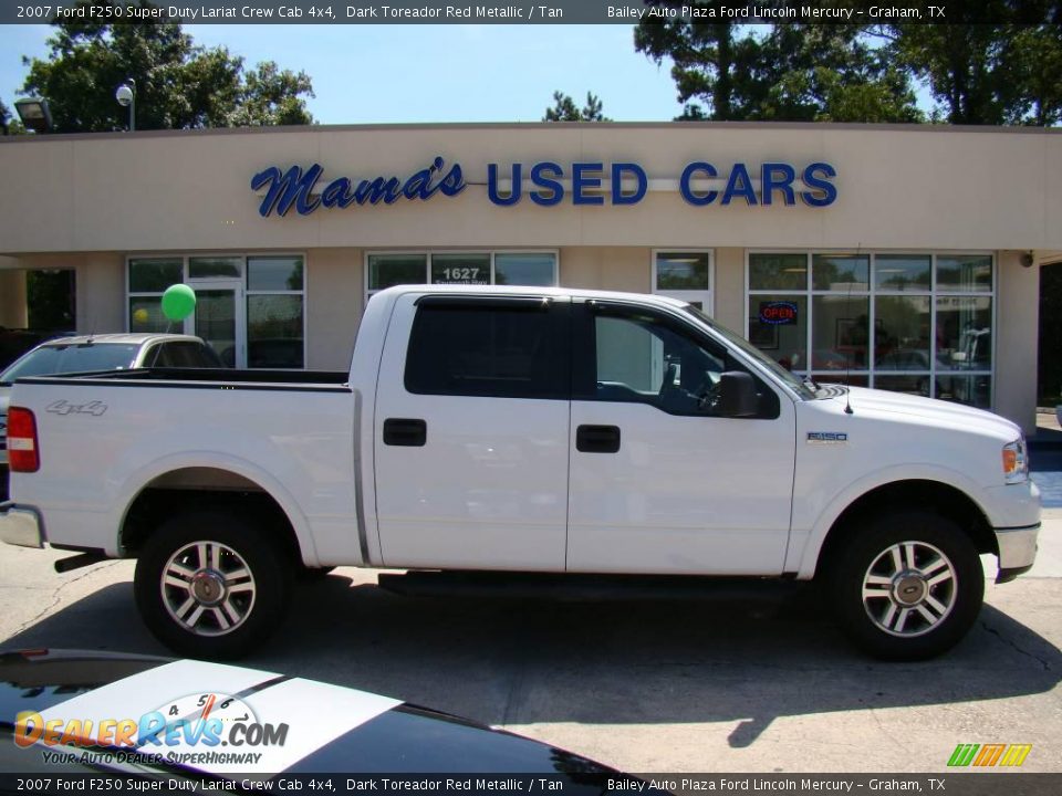 2007 Ford F250 Super Duty Lariat Crew Cab 4x4 Dark Toreador Red Metallic / Tan Photo #9