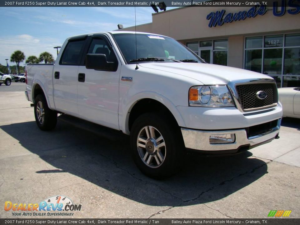 2007 Ford F250 Super Duty Lariat Crew Cab 4x4 Dark Toreador Red Metallic / Tan Photo #10