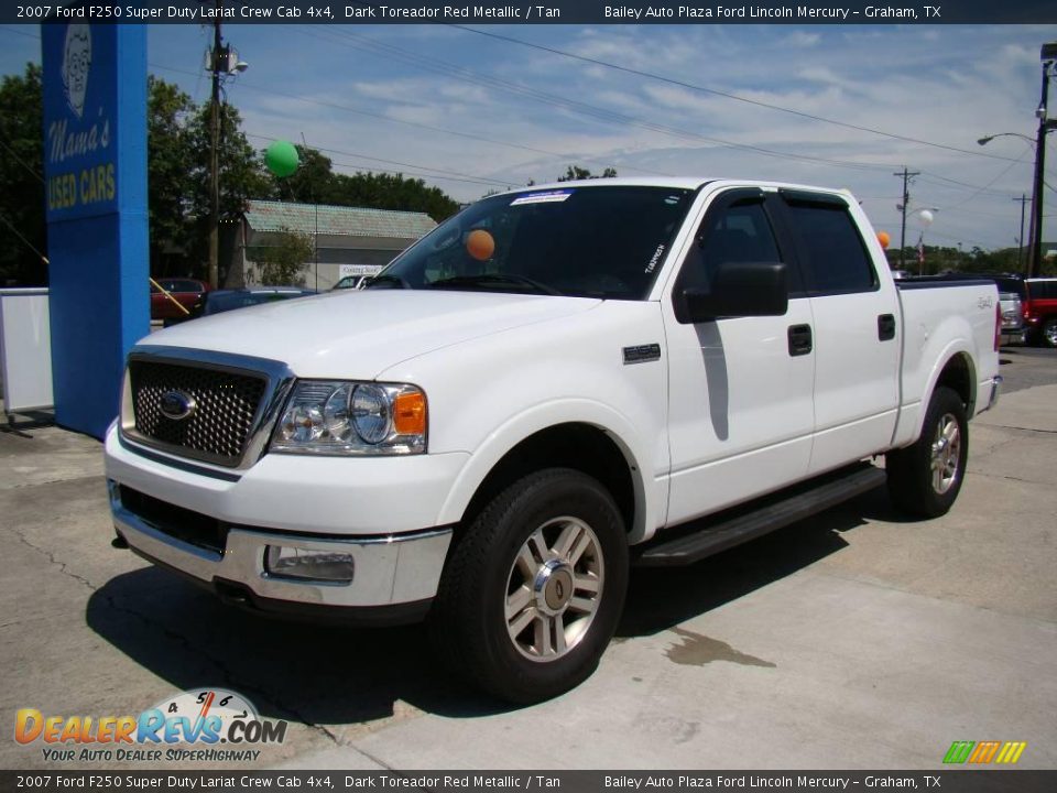 2007 Ford F250 Super Duty Lariat Crew Cab 4x4 Dark Toreador Red Metallic / Tan Photo #12