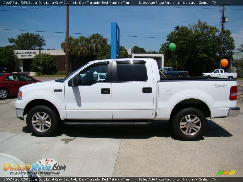 2007 Ford F250 Super Duty Lariat Crew Cab 4x4 Dark Toreador Red Metallic / Tan Photo #13