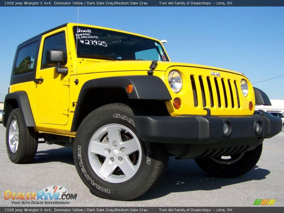 2008 Jeep Wrangler X 4x4 Detonator Yellow / Dark Slate Gray/Medium Slate Gray Photo #1