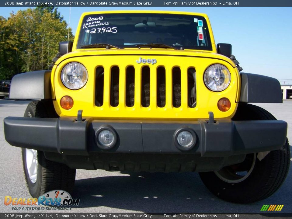 2008 Jeep Wrangler X 4x4 Detonator Yellow / Dark Slate Gray/Medium Slate Gray Photo #3
