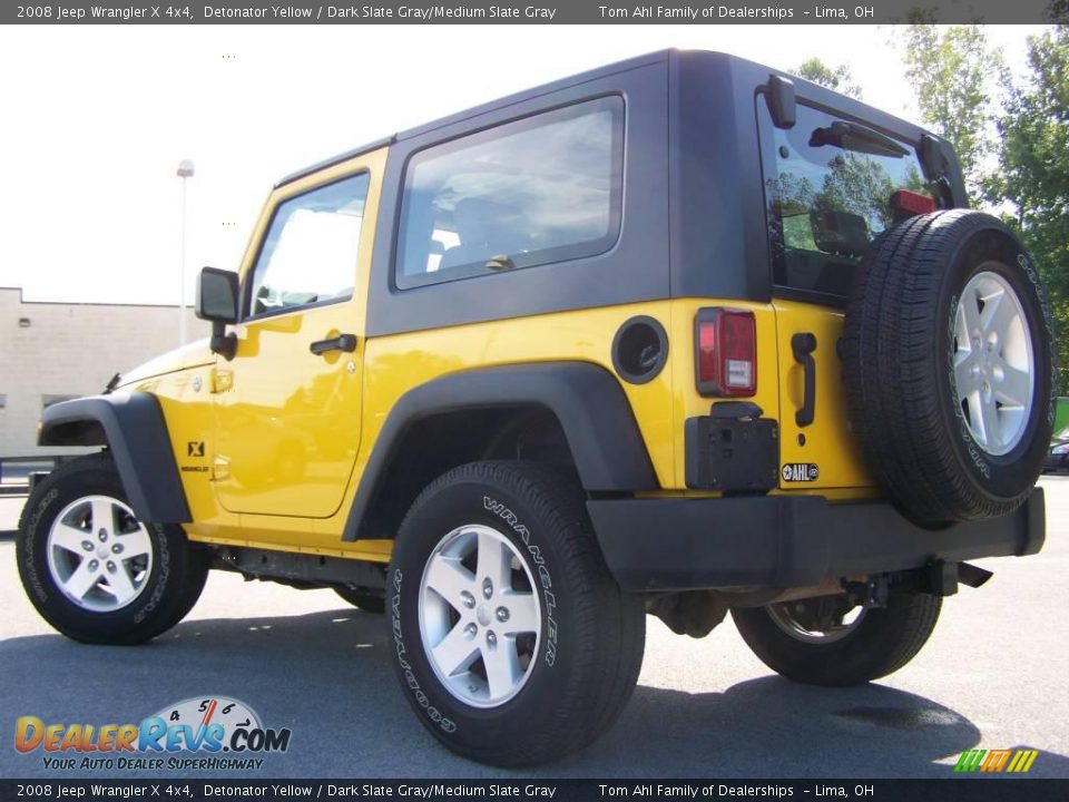 2008 Jeep Wrangler X 4x4 Detonator Yellow / Dark Slate Gray/Medium Slate Gray Photo #4