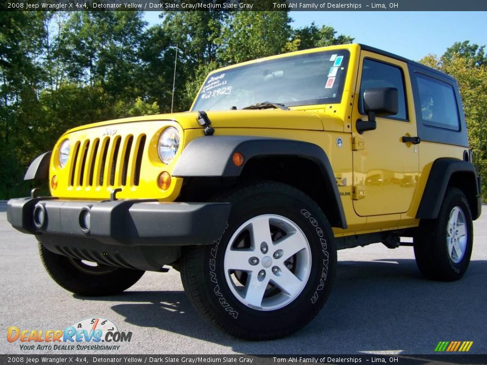 2008 Jeep Wrangler X 4x4 Detonator Yellow / Dark Slate Gray/Medium Slate Gray Photo #5