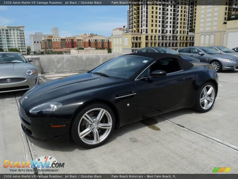 2009 Aston Martin V8 Vantage Roadster Jet Black / Obsidian Black Photo #6