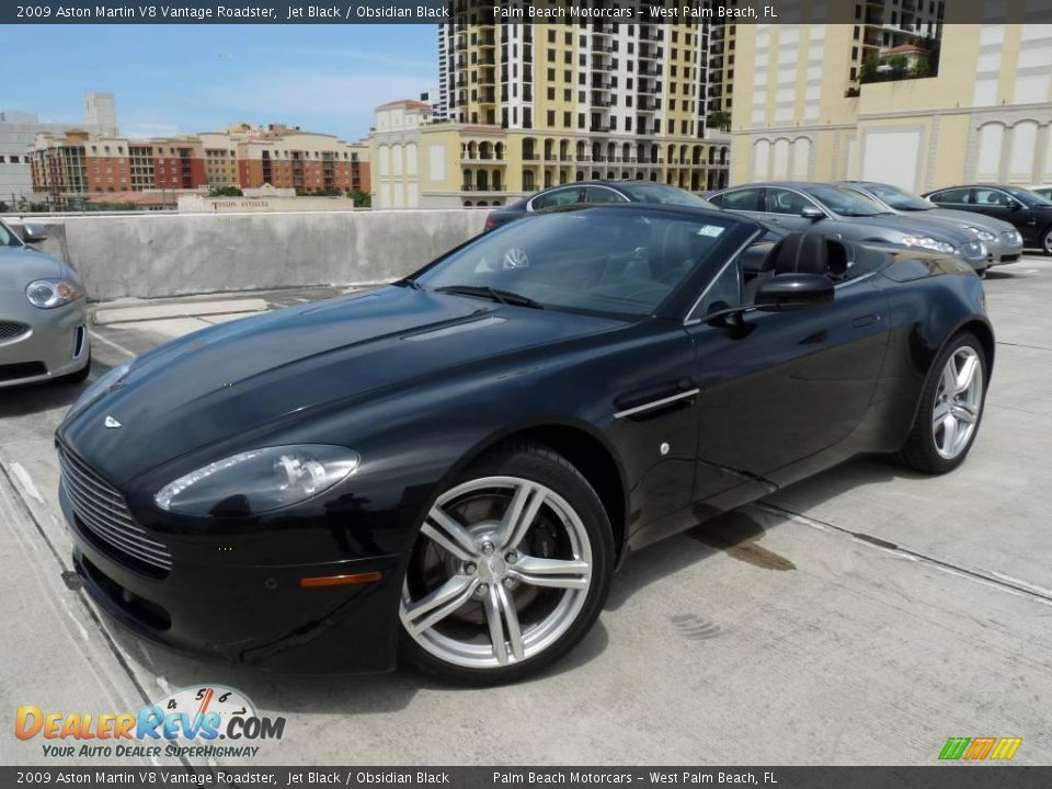 2009 Aston Martin V8 Vantage Roadster Jet Black / Obsidian Black Photo #10