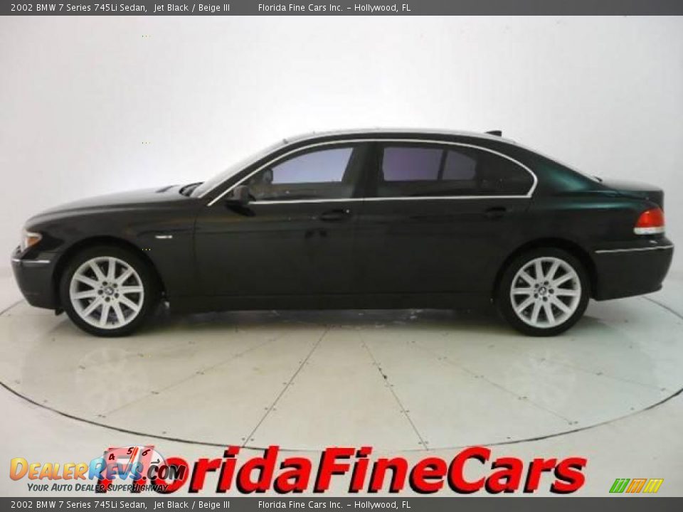 2002 BMW 7 Series 745Li Sedan Jet Black / Beige III Photo #3