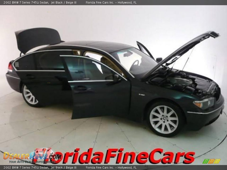 2002 BMW 7 Series 745Li Sedan Jet Black / Beige III Photo #7