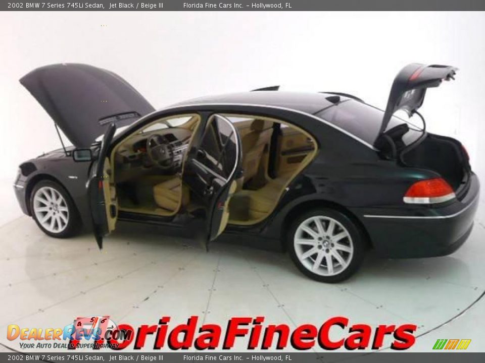 2002 BMW 7 Series 745Li Sedan Jet Black / Beige III Photo #8