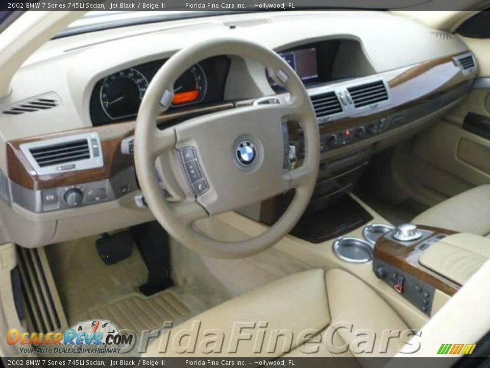 2002 BMW 7 Series 745Li Sedan Jet Black / Beige III Photo #12