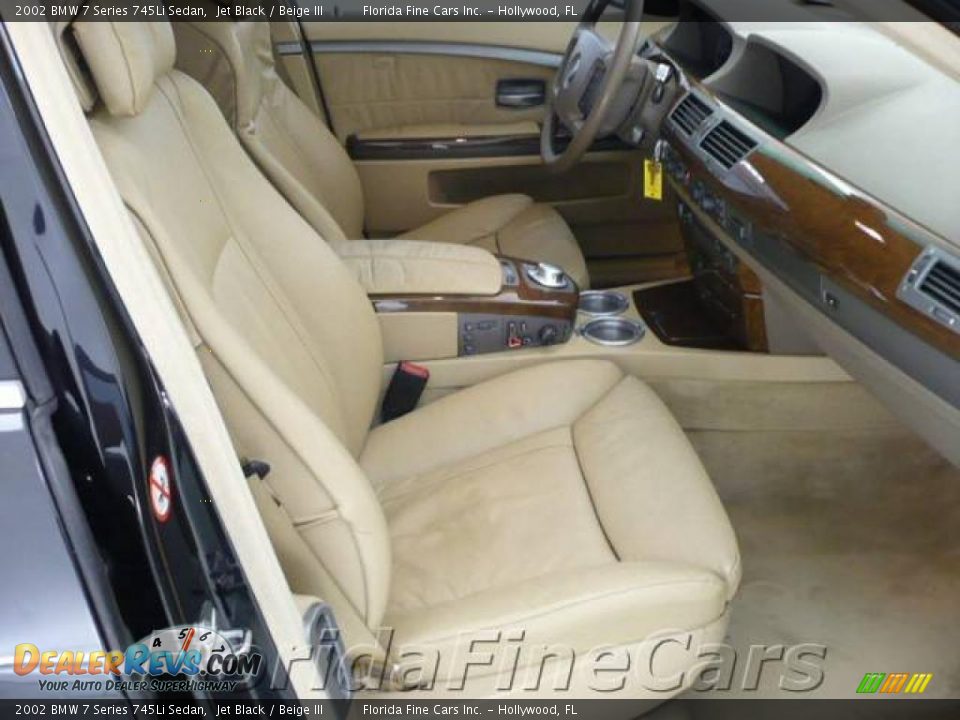 2002 BMW 7 Series 745Li Sedan Jet Black / Beige III Photo #13