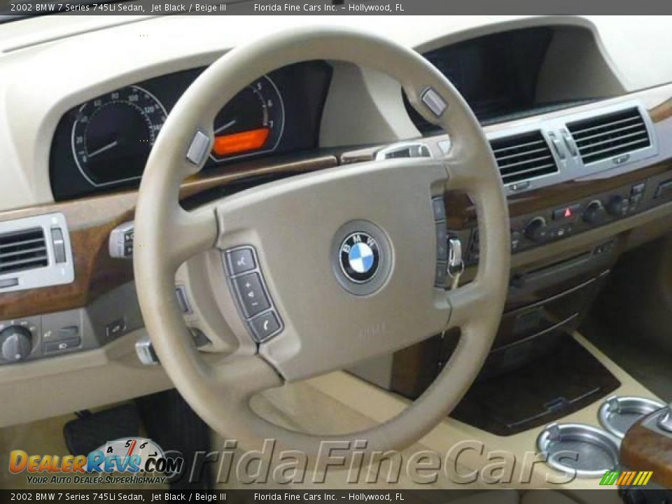 2002 BMW 7 Series 745Li Sedan Jet Black / Beige III Photo #17