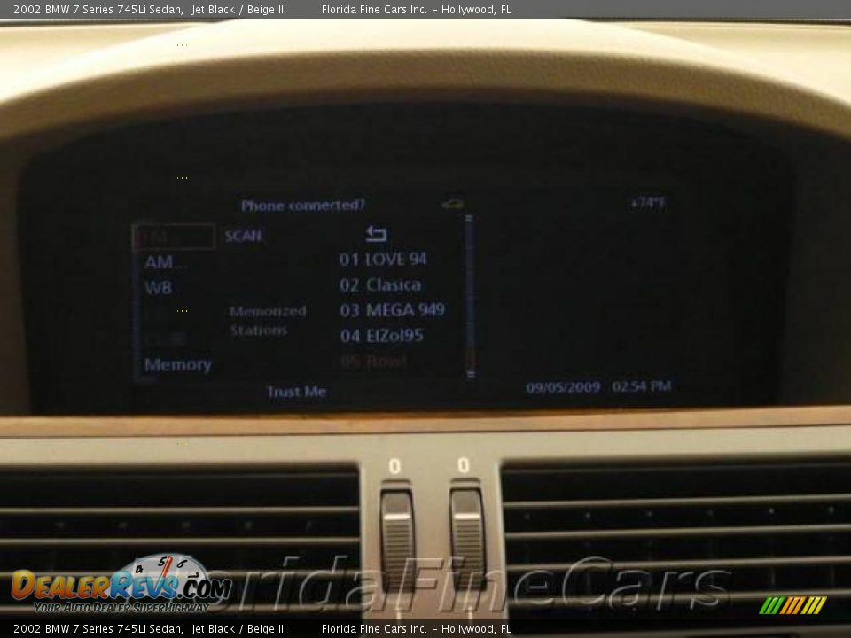 2002 BMW 7 Series 745Li Sedan Jet Black / Beige III Photo #19
