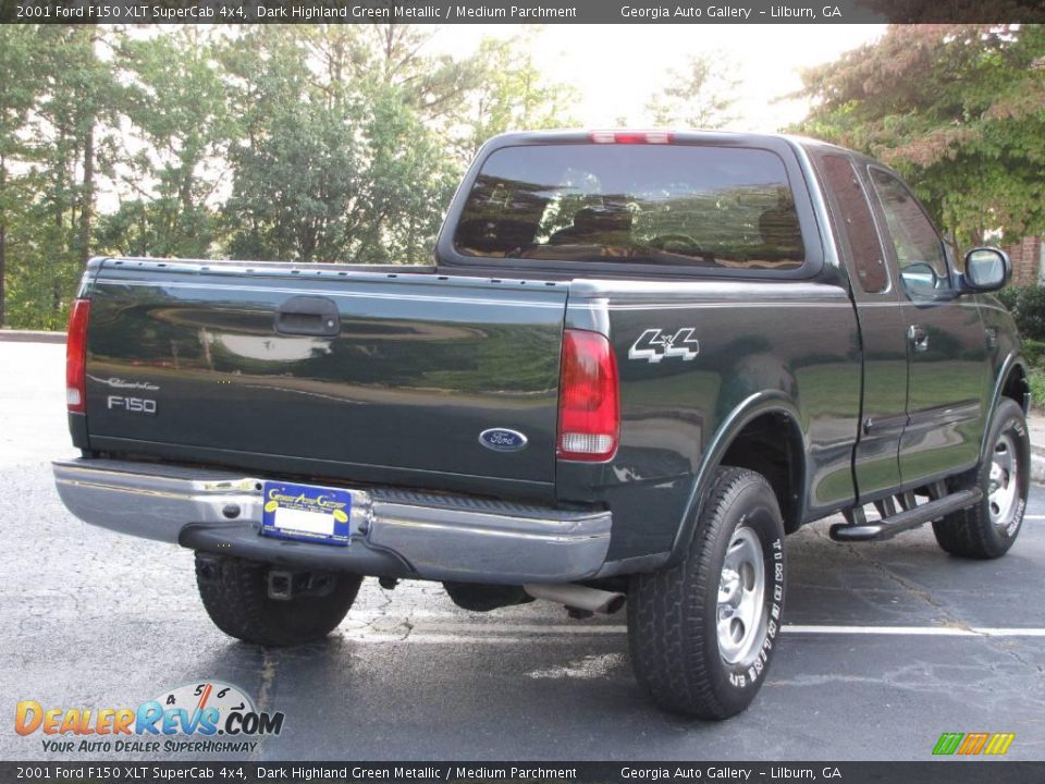 2001 Ford F150 XLT SuperCab 4x4 Dark Highland Green Metallic / Medium Parchment Photo #4