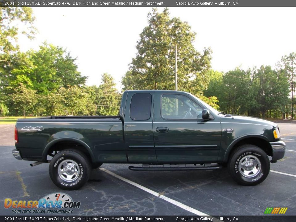 2001 Ford F150 XLT SuperCab 4x4 Dark Highland Green Metallic / Medium Parchment Photo #9