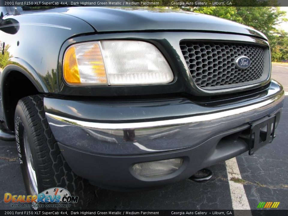 2001 Ford F150 XLT SuperCab 4x4 Dark Highland Green Metallic / Medium Parchment Photo #13