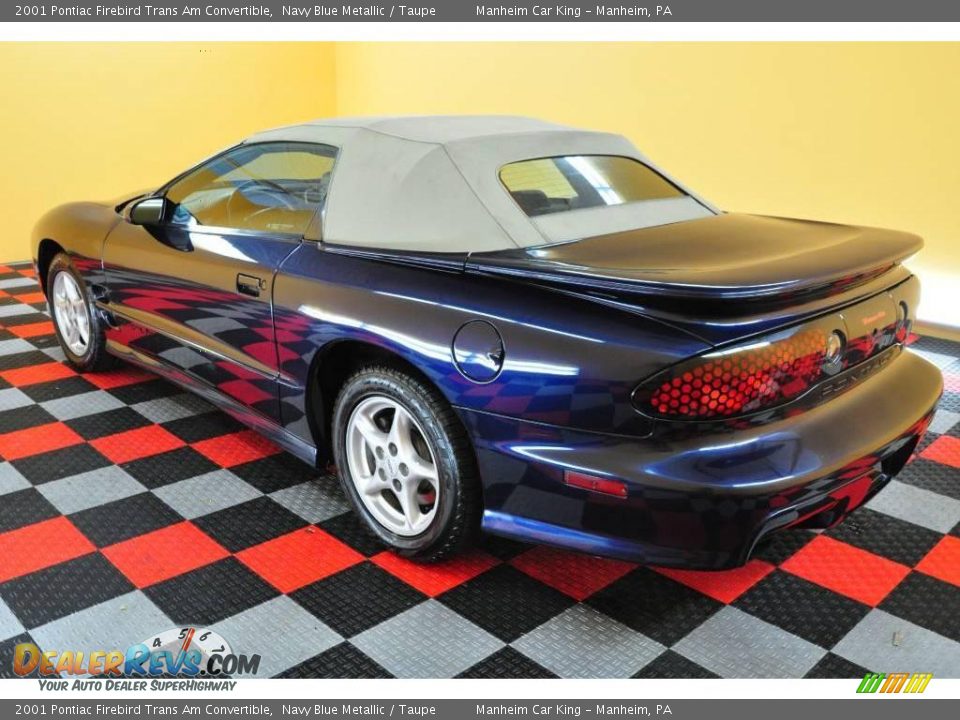 2001 Pontiac Firebird Trans Am Convertible Navy Blue Metallic / Taupe Photo #4