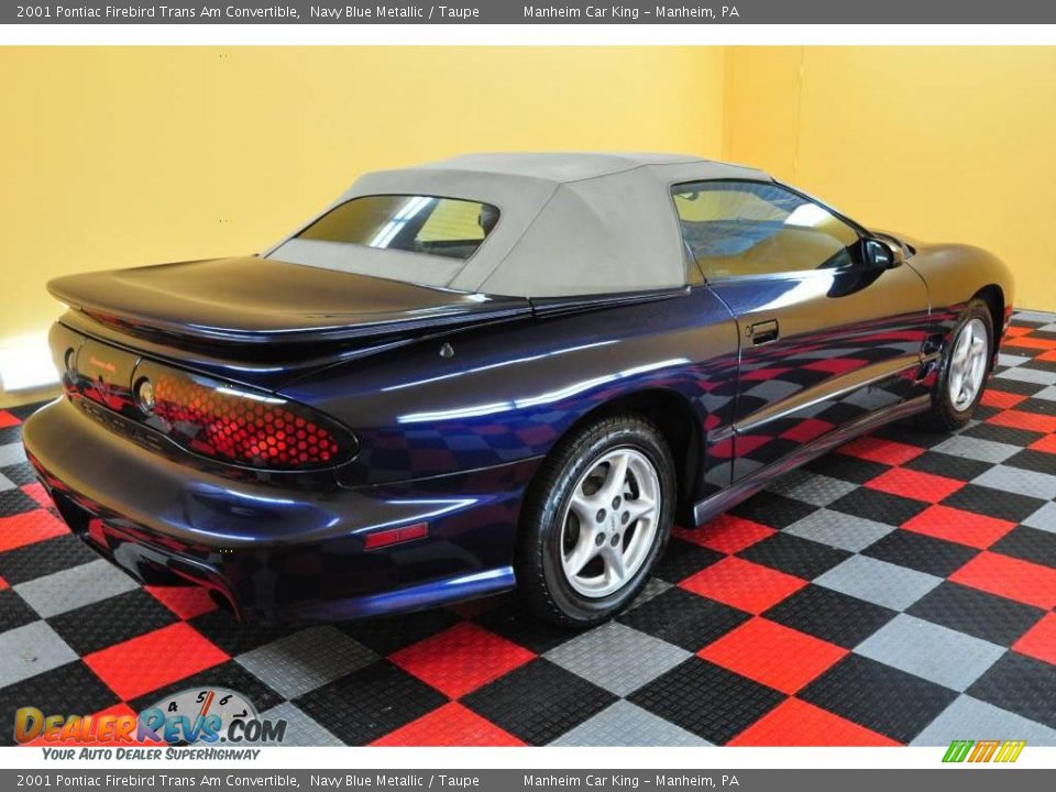 2001 Pontiac Firebird Trans Am Convertible Navy Blue Metallic / Taupe Photo #6