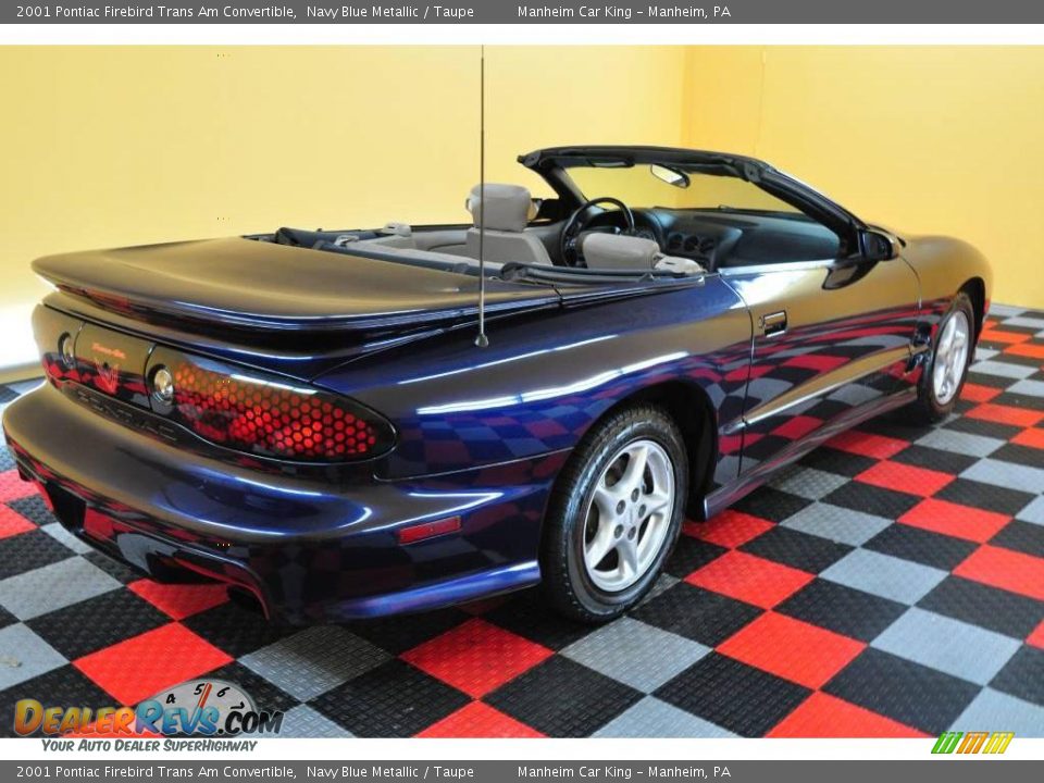 2001 Pontiac Firebird Trans Am Convertible Navy Blue Metallic / Taupe Photo #8