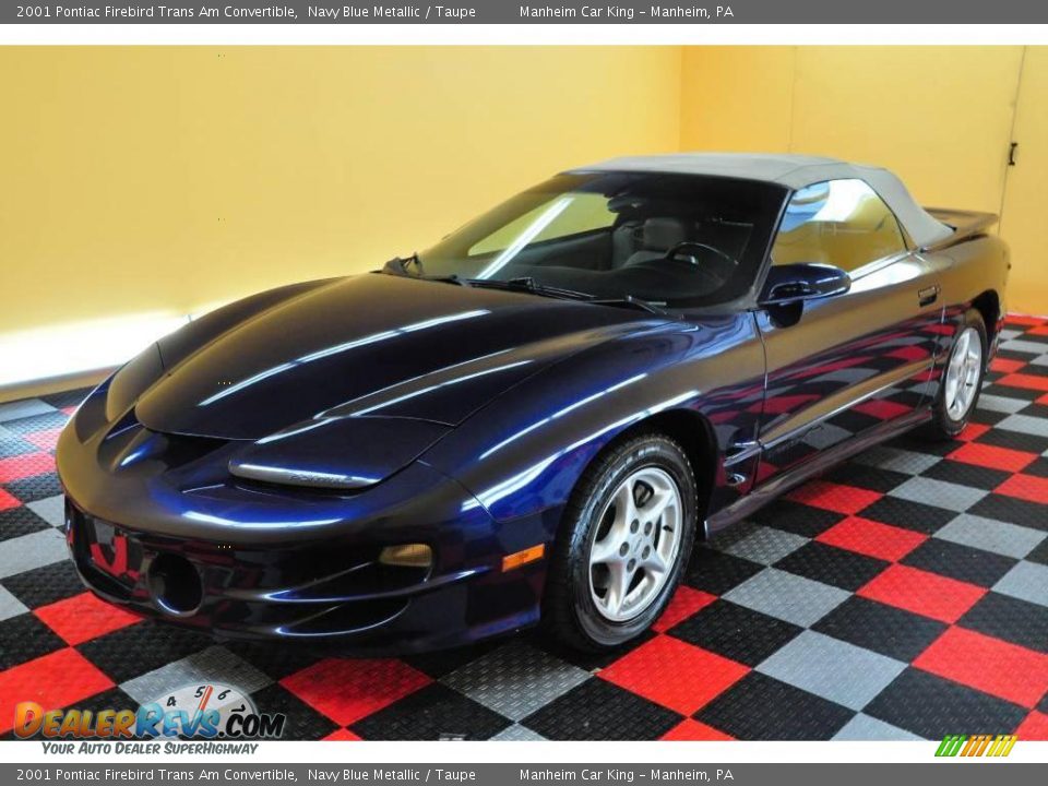2001 Pontiac Firebird Trans Am Convertible Navy Blue Metallic / Taupe Photo #23