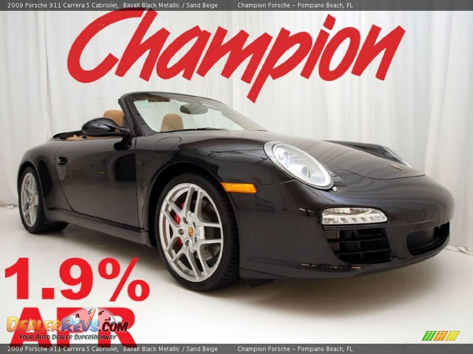2009 Porsche 911 Carrera S Cabriolet Basalt Black Metallic / Sand Beige Photo #1